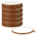 LOYORTY 15PCS Round Embroidery Hoops 6 Inch Imitated Wood Embroidery Frame Plastic Display Frame Ring Cross Stitch Hoops - size: 6 Inch