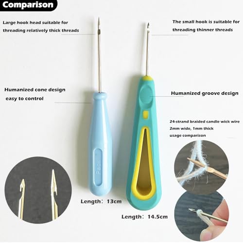 136PCS Professional Candle Making Kit with Soy Candle Wicks,Big Hole Long Wicking Needle for Molds with Storage Bag,Wick Trimmer,Mold Hook Eye Punch Needle for Candle Lover Beginner - color: 136pcs