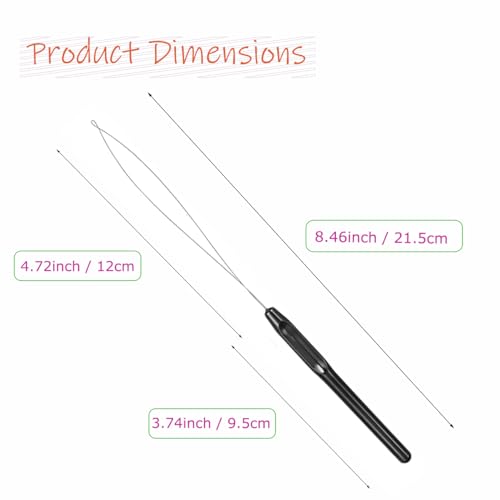 Hair Extension Loop Needle Threader, 10 Pcs, Black