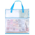 Portable Project Bags 16 x 16 Inch Craft Bag Organizer Tote with Handles Needlepoint Project Bag with Zipper and Double Pockets Transparent Mesh Zipper Pouch for Quilters Knitting Stitching Craft