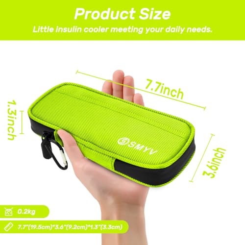 SMYV Insulin Cooler Travel Case with 2 TSA Approved Ice Packs, Green - color: Green