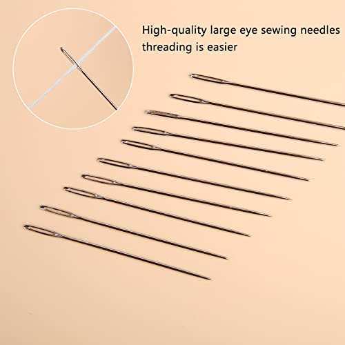 JNENERY 23 PCS Large Eye Sewing Needles, 2.36in Sewing Sharp Needles - size: 2.36in, 23pcs