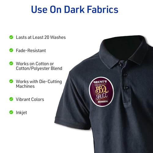 Avery Printable Heat Transfer Paper for Dark Fabrics, 8.5" x 11", Inkjet Printer Compatible, 30 Sheets of Iron On Transfer Paper Total (6-Pack of 3279) - color: White, size: 8.5" x 11", style: 30 transfers