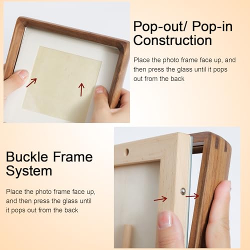 11x14 Picture Frames Walnut Solid Wood with Real Glass - size: 11×14