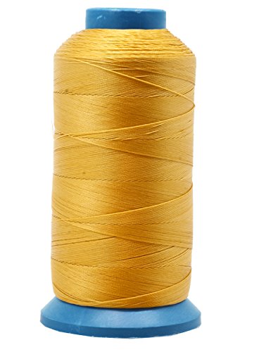Mandala Crafts Size 69 210D T70 Gold Bonded Nylon Thread, 1500 YDs - color: Gold, size: T70 #69 210D/3 1500 Yards