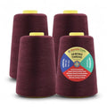 Mandala Crafts 40S/2 Burgundy Polyester 4 Pack of Serger Threads Cones - color: Burgundy, size: Pack of 4 40S/2 24000 YDs