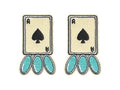 Ace Card Patch, 2.5" x 1.5", Embroidered Iron-On for Hats, Bags, Jackets, 2-Pack - color: Ace Card