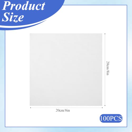 100 Pcs 8-inch Cotton Fabric Squares, Precut Quilting Squares Charm Packs Solid White 8 for Beginners DIY Sewing Embroidery Patchwork Scrapbooking Craft - color: White, size: 8″