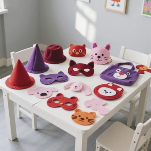 12 Rolls 8"x35" Large Stiff Felt Sheets, 1mm Felt Fabric Sheet for Crafts - color: Red Series