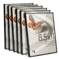 MANTELLO ESSENTIALS 8.5 by 11 picture frame 6 PACK 8.5 x 11 frame Front Loading picture frames 8.5 x 11 Pictures Documents Certificates Diplomas, And More - color: Black, size: 8.5x11 - 6 Pack
