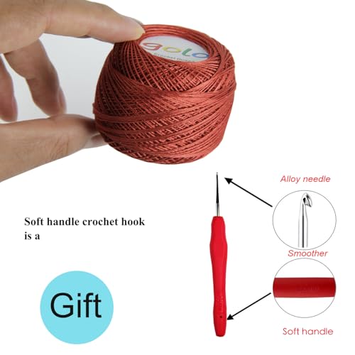 golo Crochet Thread Size 30 Embroidery Thread 10gx9 Crochet Yarn for Hand Knitting - color: 30-07