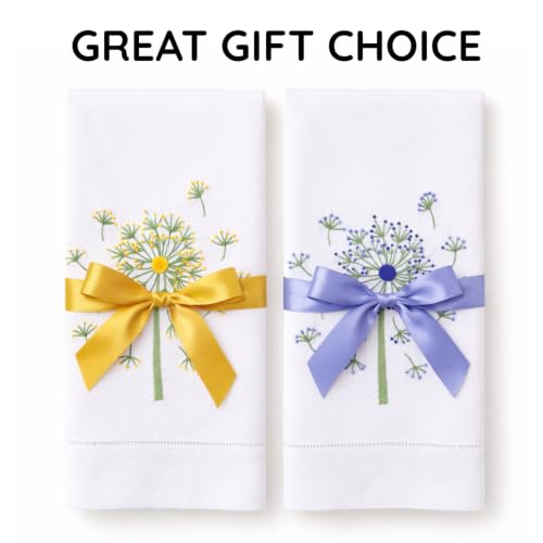 Bathroom Hand Towels Set of 2, Yellow Purple Dandelion - color: 1155 - Yellow Purple Dandelion