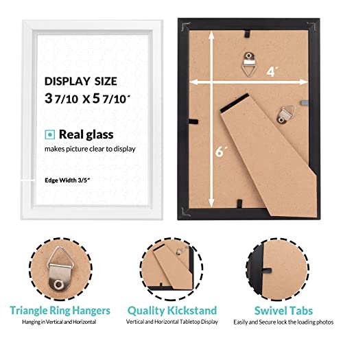 LaVie Home 4x6 Picture Frames (12 Pack, White) Simple Designed Photo Frame with High Definition Glass for Wall Mount & Table Top Display, Set of 12 Classic Collection - color: White, size: 4x6