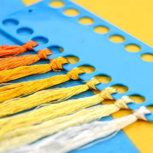 JuxLux 7 Pack Embroidery Floss Organizer Set, 6 Colorful Cross Stitch Threads Organizer Card & Thread Wax Conditioner for Cross Stitch Friendship Bracelet String