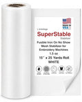 Superpunch Fusible Iron On No Show Mesh Stabilizer, White, 15 in x 25 yd - size: 15" x 25 yards roll