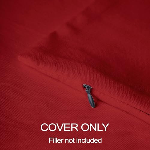 Encasa XO Throw Pillow Covers, Cotton, No Inserts 16"x16" - color: Deep Red, size: 16" x 16" (Pack of 2)