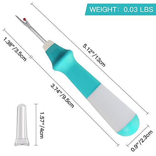 Lhedon Seam Ripper 3 PCS Ergonomic Grip Sewing Thread Remover Tool - color: Red/Yellow/Turquoise