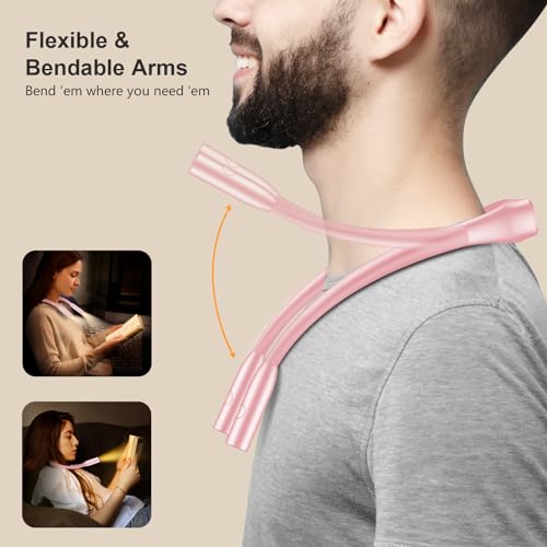 Gritin Book Light, Eye Caring 3 Colors & Dimmable Brightness Reading Light - color: Pink, size: Standard