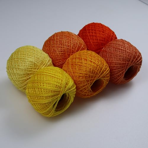 KCS Mercerized Pearl Cotton Thread Size 8 Crochet Needlework Embroidery Threads Ball (6, 07) - color: 07