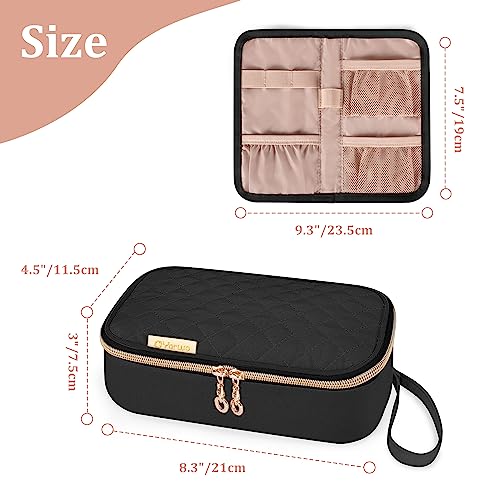 Yarwo Diabetic Travel Case for Blood Glucose Monitor, Test Strips, Syringes - color: Black