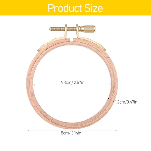 Josojoou 2Pcs Cross Stitch Hoop 3Inch Small Embroidery Hoop Round Wooden Embroidery Hoops for Art Craft Sewing Hanging Ornaments