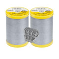 Coats & Clark Cotton All Purpose Sewing Thread 100% Mercerized Cotton 225 Yards Each Spool S970 2 Pack Bundle with 3 Bella's Crafts Needle Threaders (Nugrey) - color: Nugrey