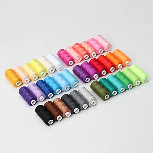 Cotton Thread Set - 6 Colors, 400 Yards Per Spool, Polyester & Cotton Thread for Sewing Machine & Hand Sewing - color: Light Color Series
