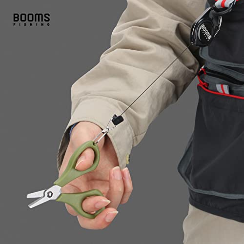 Booms Fishing S01 Fishing Scissors for Braided Line, 4 Styles Options - color: Green With Retractor
