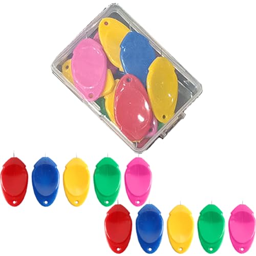 Needle Threaders, Needle Threader Tool, Needle Threaders for Hand Sewing with Clear Box, Simple Needle Threader Great for Needle Work, Sewing Machine, Embroidery, Cross-Stitch,10Pcs Colors Random