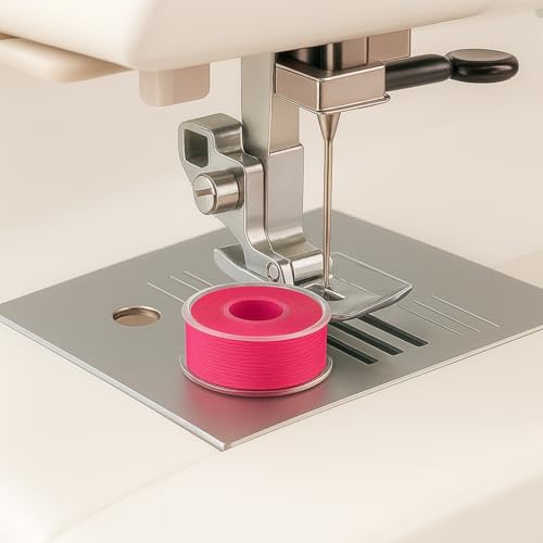 Mandala Crafts Hot Pink 15J SA156 Prefilled Bobbin Thread, 144 PCs - color: Hot Pink, size: Size A 144 X 142 Yards