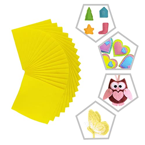 Jtnohx Soft Felt Fabric Flexible Craft Felt Sheets Light Yellow 6" 20Pcs - color: Light Yellow