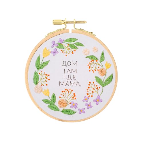 PATIKIL 5 Inch Beech Wood Embroidery Hoops, Circle Cross Stitch Hoop Frames Arc Side Embroidery Hoop Ring with Adjustment Brass Screw for Sewing, Needlework, DIY Craft Decoration - size: 5 Inch