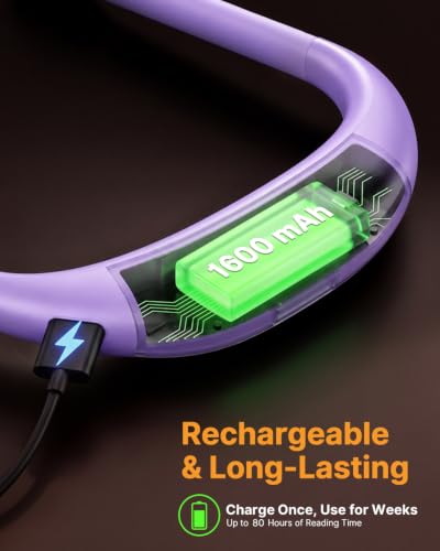 Reading Lights for Books in Bed, 3 Colors Dimmable Neck Light - color: Purple
