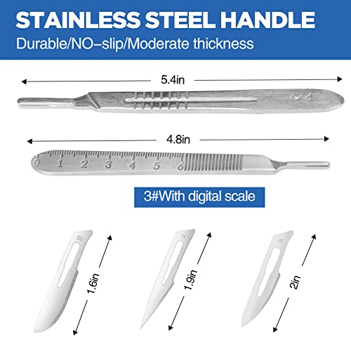 32PCS 30 Scalpel Blades with #10#11#23 Scalpels Surgical Sterile Blades Including Two Handle,Laboratory Blade-Lab Knives- Carving Blades with Handle-Art Blades Practicing Cutting-Crafts & More - color: 32 PCS Handle And Blades