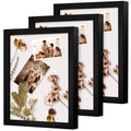 Muzilife 8x10 Shadow Box 3D Picture Frames, Wood & Glass, 3 Pack, Black - color: 3pc 8x10-black