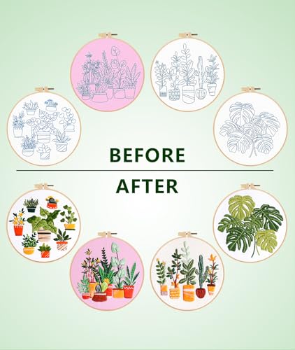 Irosiy Embroidery Starter Kit, 4 Pre-Printed DIY Craft Patterns