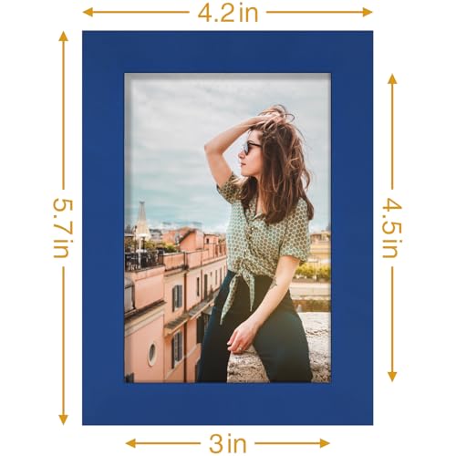 Vittanly 3.5x5 Picture Frame for Wall or Tabletop, Royal Blue - color: Royal Blue, size: 3.5x5