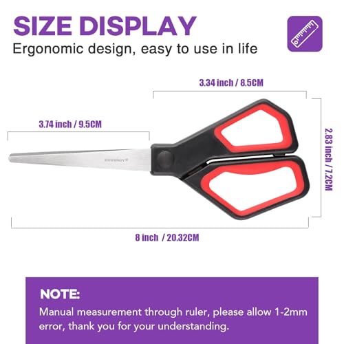 BURVAGY 42 Pack 8" Scissors All Purpose, Heavy Duty Scissors for Office - color: 42pack