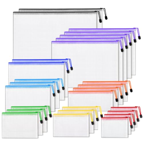 26pcs Mesh Zipper Pouch Bags, 8 Sizes Zippered Storage Bags for Organizing