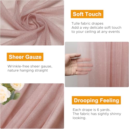 Wedding Arch Draping Fabric 1 Panel Dusty Rose Sheer Backdrop Drapes - color: Dusty Rose, size: 1 Panel