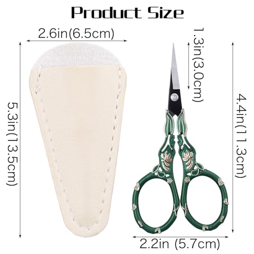 Vintage Needlework Scissors with Cover Small Sewing Scissors for Embroidery Craft Cross Stitch Crochet Yarn Detail Thread Shears Sharp Snips