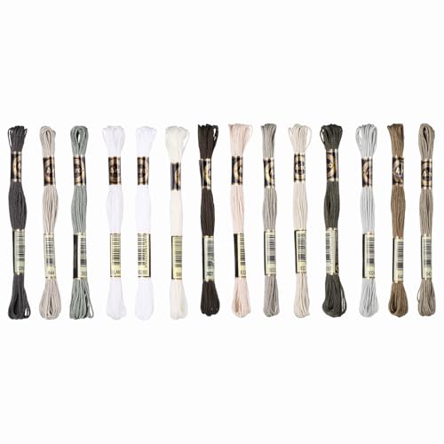 PATIKIL 14 Skeins Embroidery Floss Polyester Embroidery Hand Gray Gradient - color: Gray Gradient