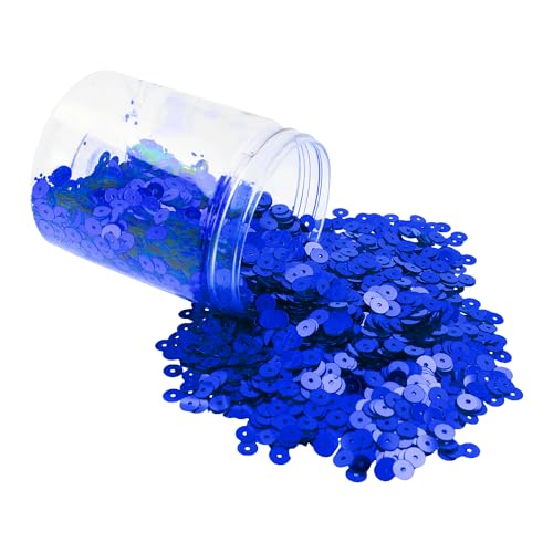 Mandala Crafts 6mm Flat Round Dark Blue Sequins for Sewing Embroidery - color: Dark Blue, size: 6mm Flat Sequins