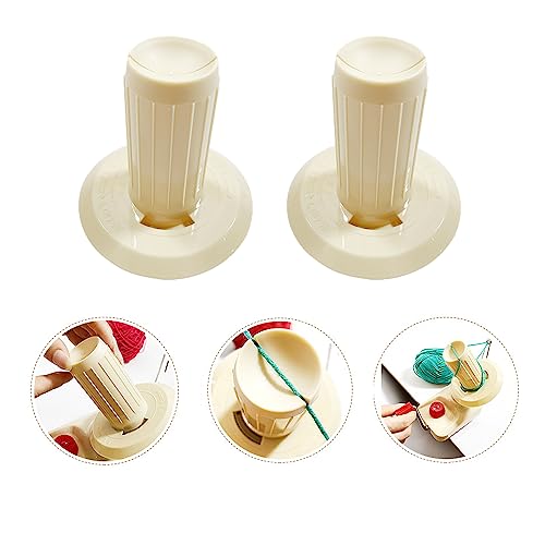 UtySty 2 Pack Yarn Winder Spindle Replacement Yarn Ball Holder Spare Cone Detachable Spinning Winding Head for Needlecraft Hand Operated Wool Spinner Fiber String Winding Machine Repair Parts