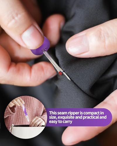 3 PCS Needle and Thread Seam Ripper, Rippers for Sewing and Thread,Remover Stitch Tool for Hand Sewing, Knitting, Cross Stitching, Embroidery and Thread Removal (Purple) - color: 3 Purple