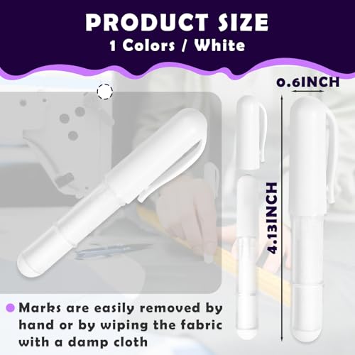 Sewing Chalk for Fabric, Wipeable and Washable Fabric Chalk for Sewing, Etailed Marking on Fabrics, Cottons, Leathers - White - color: White