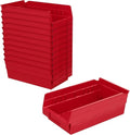 Akro-Mils 30130 Heavy Duty Plastic Shelf Bins, 12"x 6.5"x 4", Red, 12-Pk - color: Red
