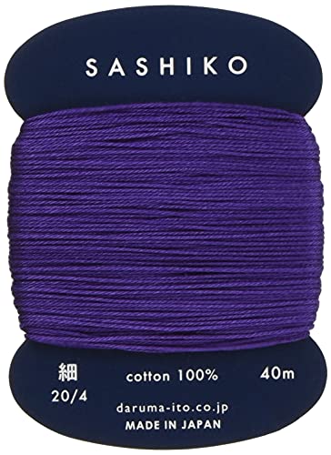 Yokota Daruma Sashiko Thread Single and Variegated Color (Grape, Thin 40M Card) - color: Grape