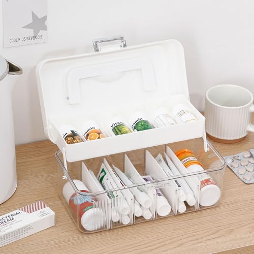 Clear Bandages Organizer Container with Handle, 2 Pack - size: 2 Pack