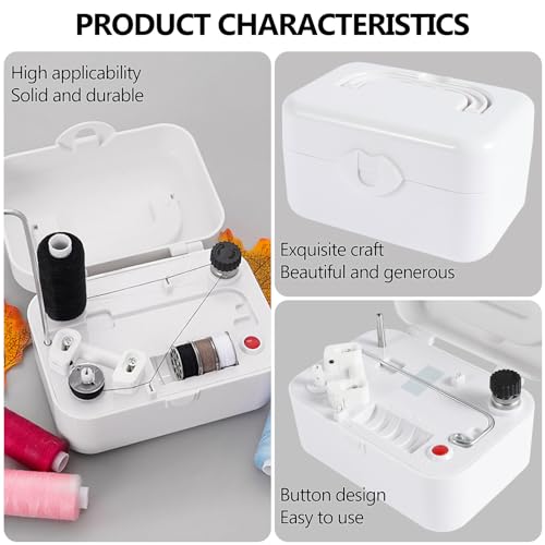 Electric Bobbin Winder, Portable Automatic Bobbin Winder with Handle, USB/Battery Powered Bobbin Winder Machine, Household Electrical Winding Machine for Domestic and Industrial Sewing Crafts Project